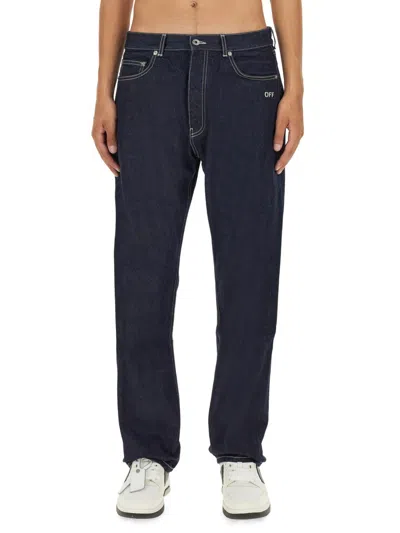 Coutr.com Off-white Off Embroidered Skate Jeans In Sand