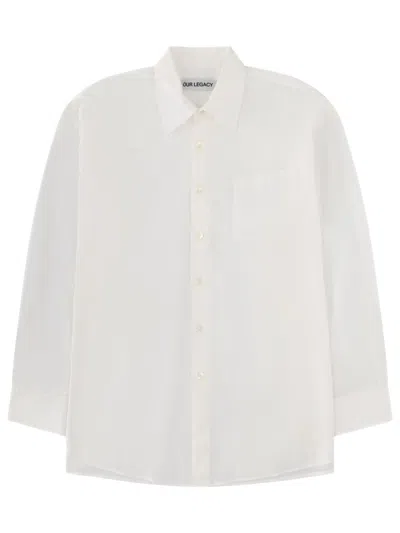 Coutr.com Our Legacy Borrowed Shirt Silcot Weave In White