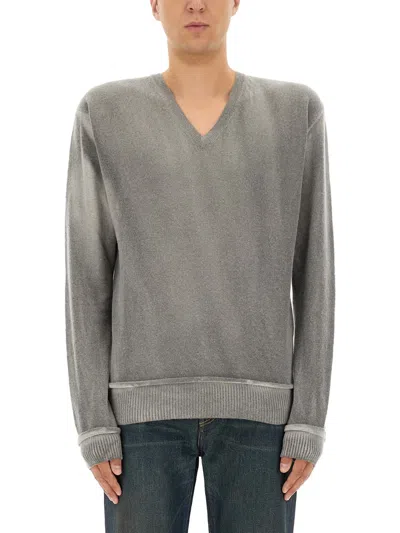 Coutr.com Our Legacy Parallel V-neck Grey Spray Dye Cherub Wool In Gray