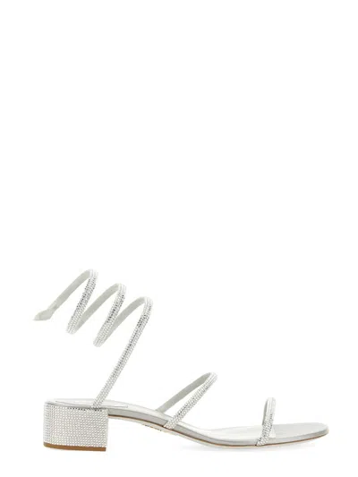 Coutr.com Rene Caovilla Cleo Crystal-embellished Sandals In Silver