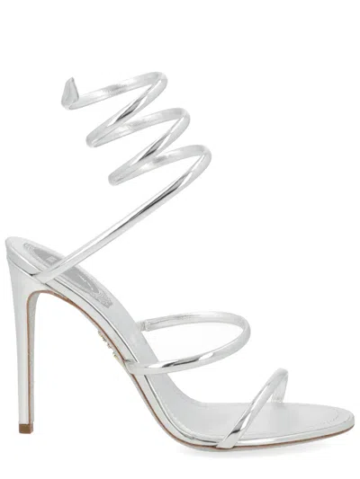 Coutr.com Rene Caovilla Cleo Pump Sandals Round Toe, Stars Allover. In Silver