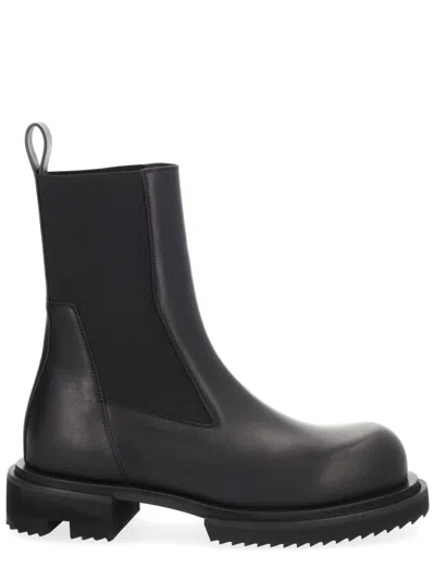 Coutr.com Rick Owens Beatle Leather Platform Chelsea Boots In Black