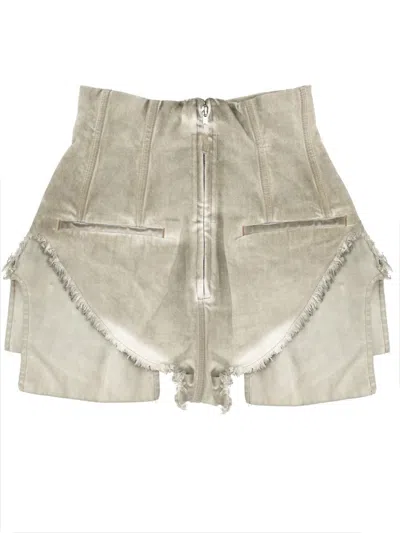 Coutr.com Rick Owens Drkshdw Distressed High-rise Denim Shorts In Sand