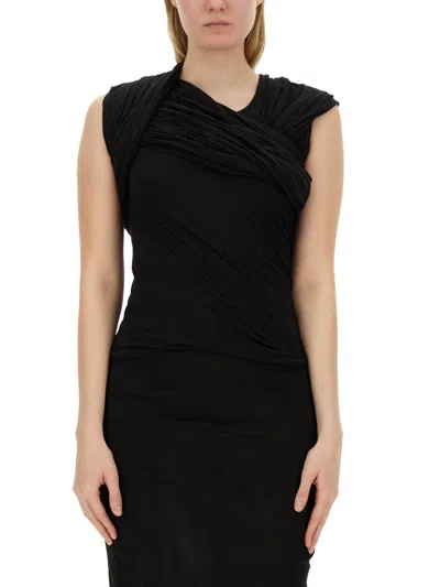 Coutr.com Rick Owens Harness T Draped Top In Black