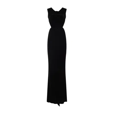 Coutr.com Rick Owens Twisted Open-back Cutout Velvet Gown In Black