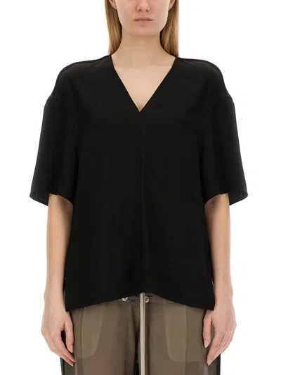 Coutr.com Rick Owens V-neck T-shirt In Black