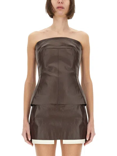 Coutr.com Rick Owens Zip Bustier Top In Brown