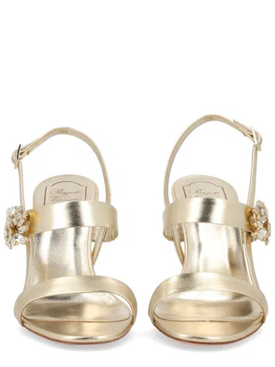 Coutr.com Roger Vivier Efflorescence Sandals In Leather Woman In Gold