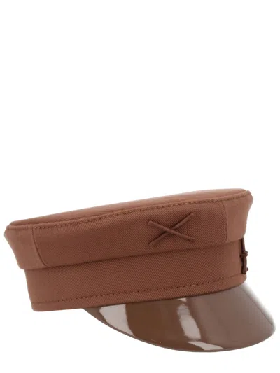 Coutr.com Ruslan Baginskiy Embroidered Silk Grosgrain-trimmed Straw Hat In Brown