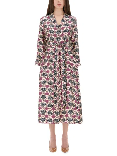 Coutr.com S Max Mara Albert Floral-print V-neck Dress In Purple