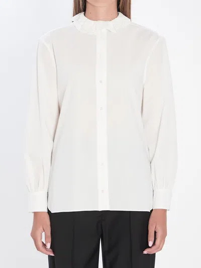 Coutr.com Saint Laurent Lace-collar Shirt In White