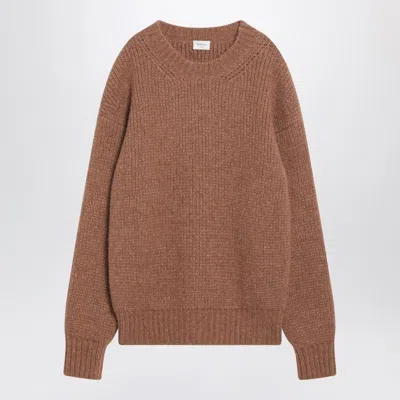 Coutr.com Saint Laurent Oversized Chunky Knit Sweater Made With Certified Alpaca, Featuring A Round Neck, Drop In Sand