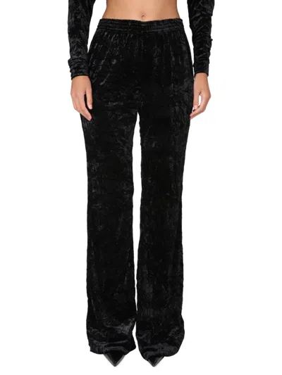 Coutr.com Saint Laurent Wide-leg Velvet Trousers In Black