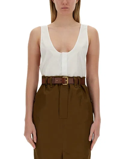Coutr.com Saint Laurent Women's Henley Dinghy Top In White