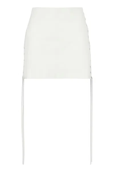 Coutr.com Salvatore Santoro Leather Mini Skirt In White