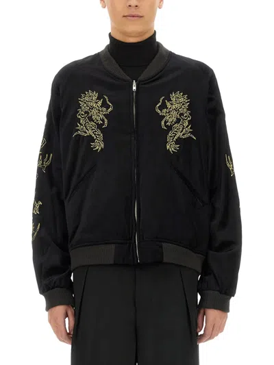 Coutr.com Sasquatchfabrix Dragon-embroidered Bomber Jacket In Black