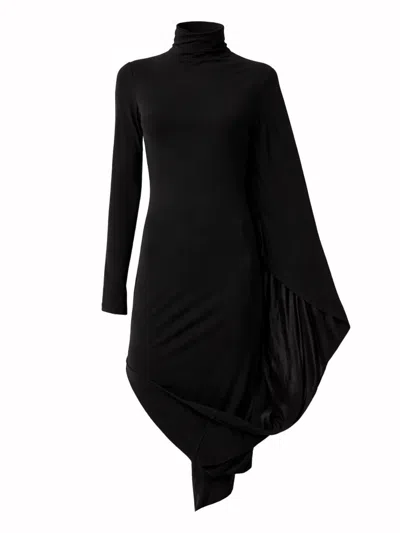 Coutr.com Stella Mccartney Asymmetric Cape Midi Dress In Black
