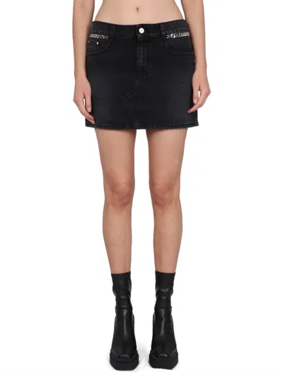 Coutr.com Stella Mccartney Falabella Denim Mini Skirt In Black