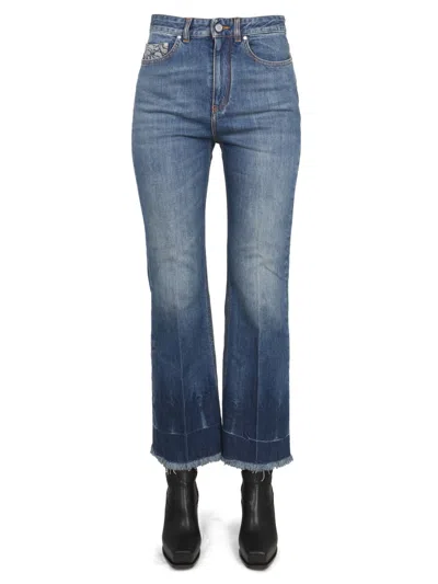 Coutr.com Stella Mccartney Frayed-edge Cropped Jeans With Hight Waist In Blue