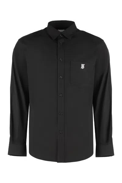 Coutr.com Burberry Stretch Cotton Shirt In Black