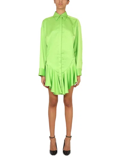 Coutr.com The Attico Candice Asymmetric Mini Dress In Green