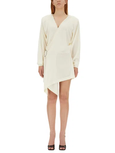 Coutr.com The Attico Hurely Wrap Minidress In White