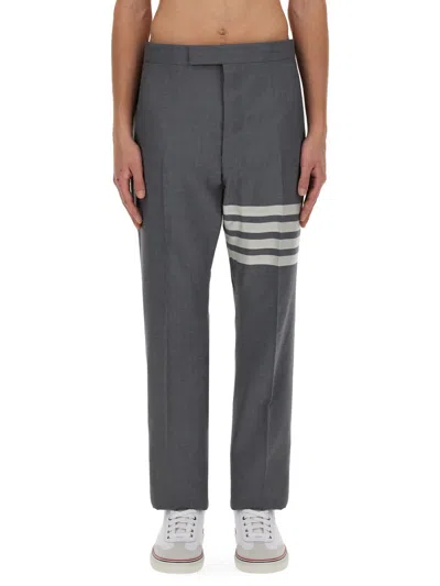 Coutr.com Thom Browne 4-bar Plain Weave Suiting Trousers In Gray