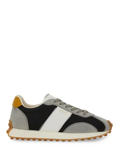 Coutr.com Tod's T Vintage Sneakers In Leather And Technical Fabric In Gray