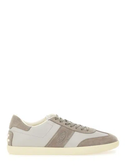 Coutr.com Tod's Tabs Sneakers In Smooth Leather And Suede In Gray