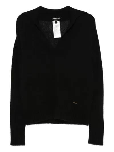 Coutr.com Tom Ford Cashmere Silk V-neck Sweater In Black