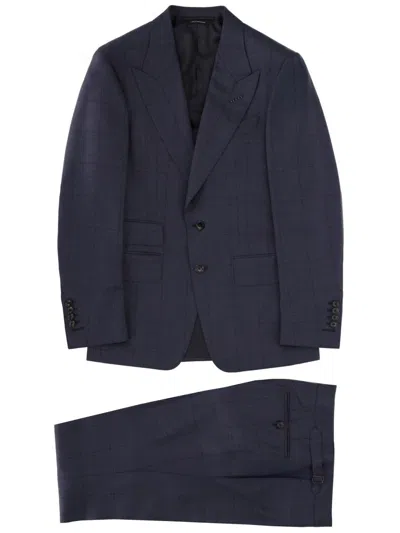 Coutr.com Tom Ford Checked Suit In Blue