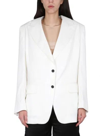 Coutr.com Tom Ford Double-breasted Cotton-blend Velvet Blazer In White
