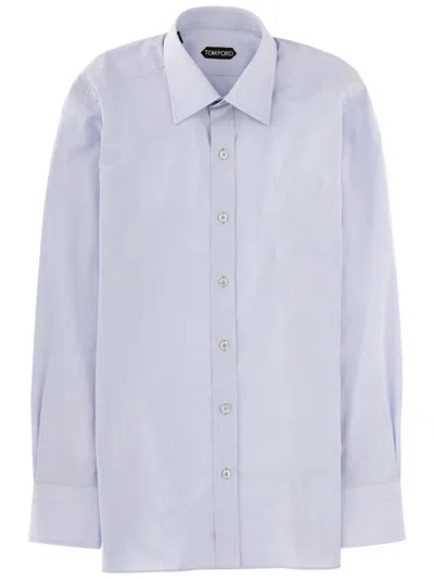 Coutr.com Tom Ford Poplin Slim Fit Shirt In Blue