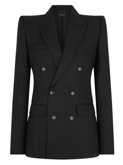 Coutr.com Tom Ford Silk And Wool Twill "wallis" Double Breasted Jacket In Black
