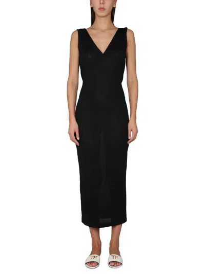 Coutr.com Tom Ford V-neck Knitted Dress In Black