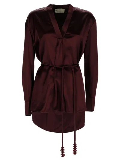 Coutr.com Tory Burch Satin Blouse In Burgundy