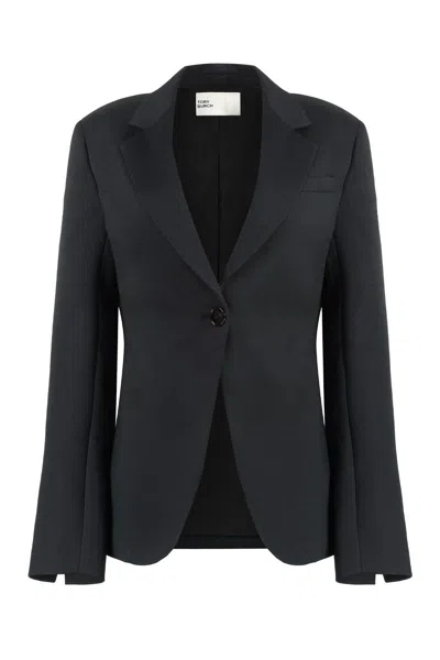 Coutr.com Tory Burch Textured Crepe Blazer In Black