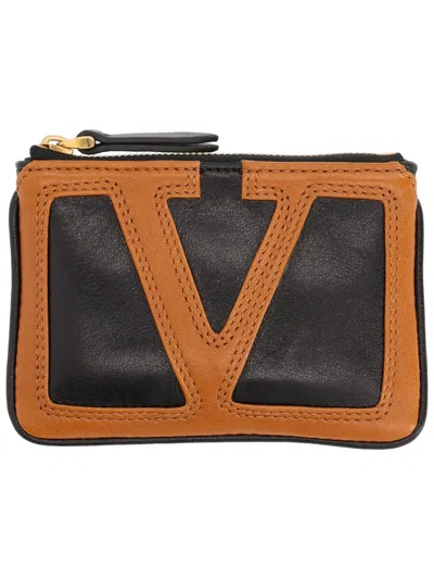 Coutr.com Valentino Garavani Vlogo Signature Grainy Calfskin Wallet For Man In Black
