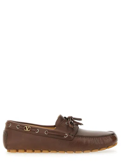 Coutr.com Valentino Garavani Vlogo Signature Leather Loafers In Brown