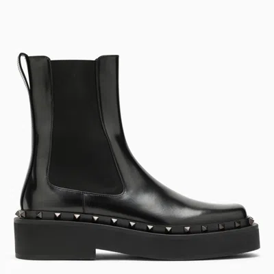 Coutr.com Valentino Rockstud Leather Chelsea Boots In Black