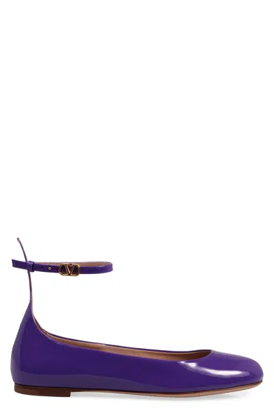 Coutr.com Valentino Tan-go Patent-leather Ballet Flats In Purple