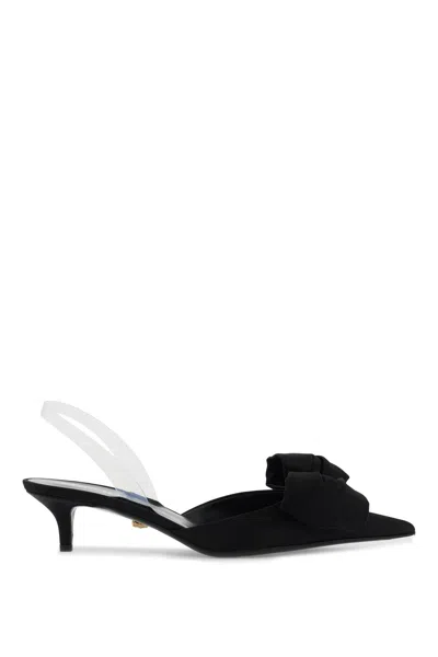 Coutr.com Versace Alia 45 Satin Slingback Pumps In Black