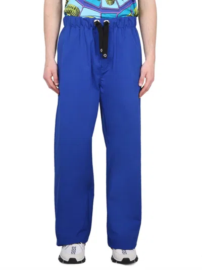Coutr.com Versace Drawstring-fastening Cotton Track Pants In Blue