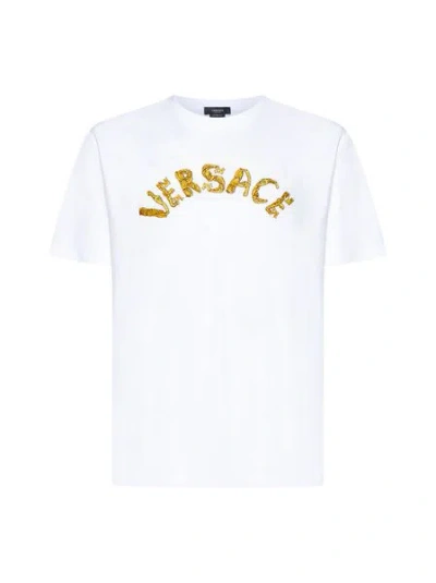Coutr.com Versace Logo Embroidery T-shirt - Men In White