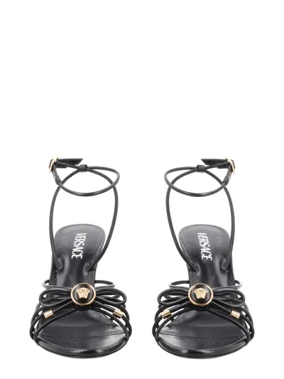 Coutr.com Versace Opera Bow Nappa Sandals 85 Mm In Black