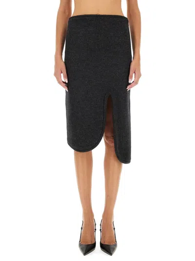 Coutr.com Victoria Beckham Padded Skirt With Wool Tube Detail In Gray