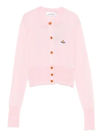 Coutr.com Vivienne Westwood Orb-embroidered Cardigan In Pink