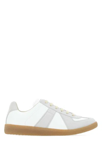 Coutr.com Women's 2.5 Cm Sole Leather Sneakers In White