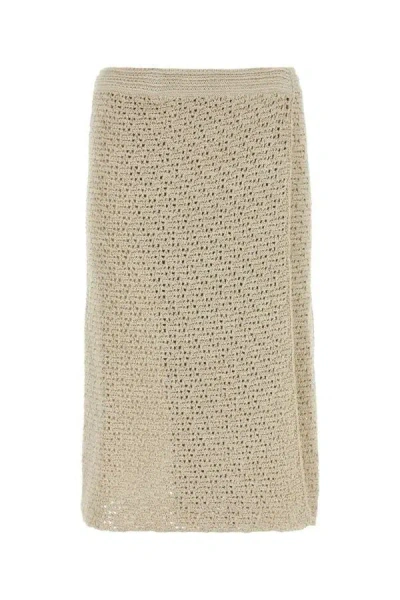 Coutr.com Bottega Veneta Women's Sand Crochet Skirt In Gray