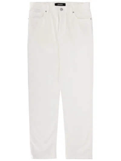 Coutr.com Zegna Men's Stretch Denim City Fit Jeans In White